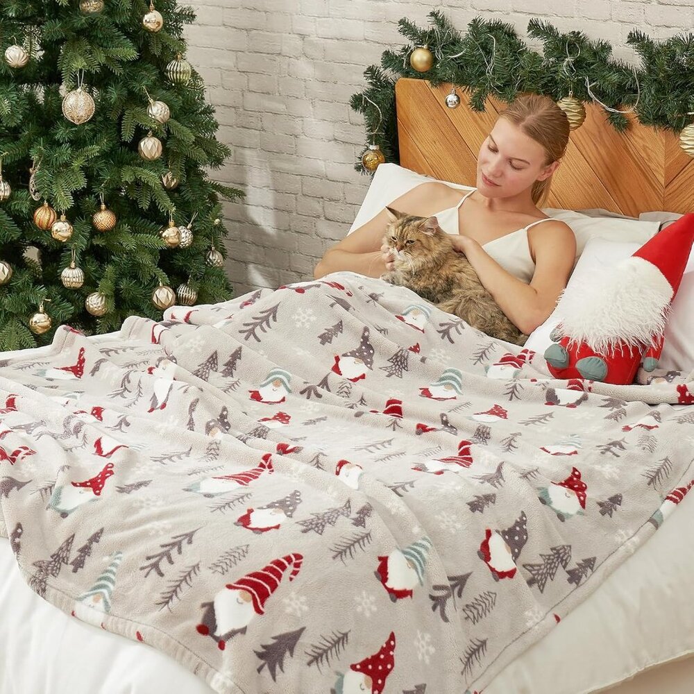 Cozy Bliss MilkyPlush Gnome Throw Blanket Ultra Soft & Warm for Couch 60X80